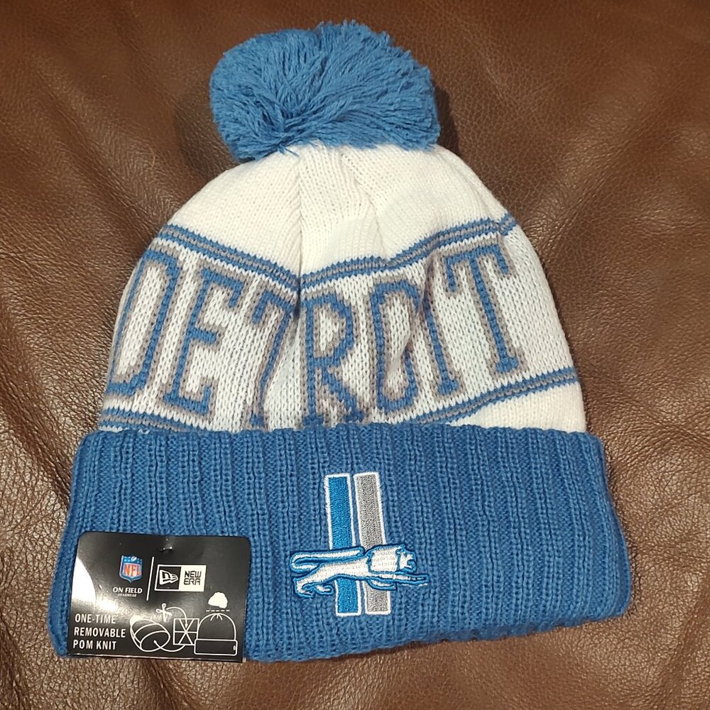 DETROIT LIONS New Era Cuffed On-Field Sport Knit Beanie Hat NEW